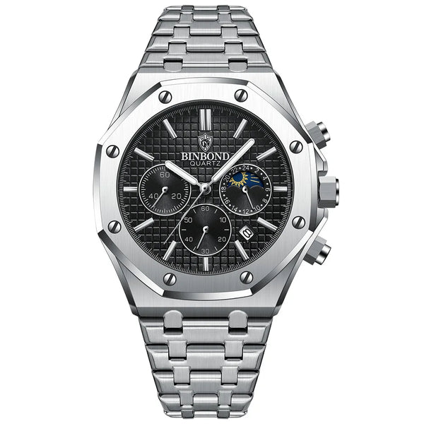 Relógio Binbond Ducal Silver Black