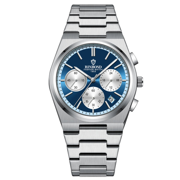 Relógio Binbond Heritage Silver Blue