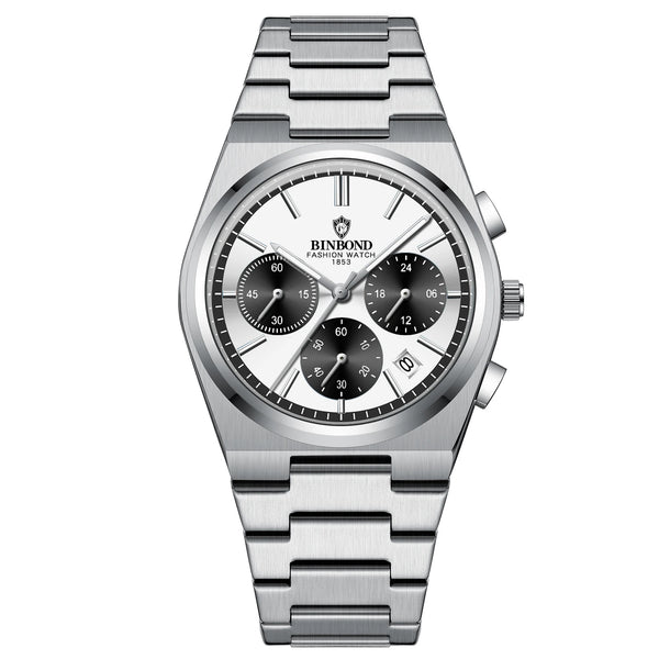 Relógio Binbond Heritage Silver White