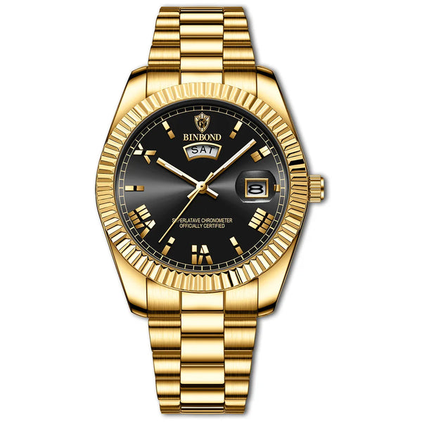 Relógio Binbond Aurum Gold Black