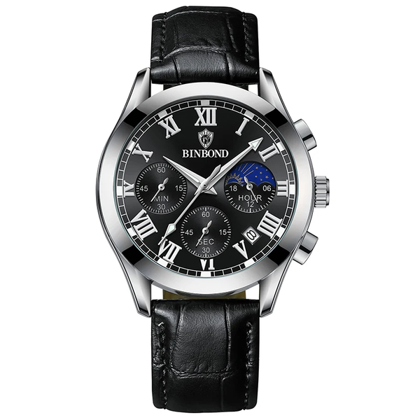 Relógio Binbond Aristocrat Silver Black